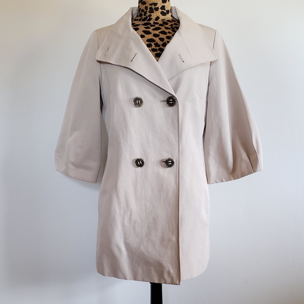 ELIE TAHARI 3/4-Sleeve Trench Coat